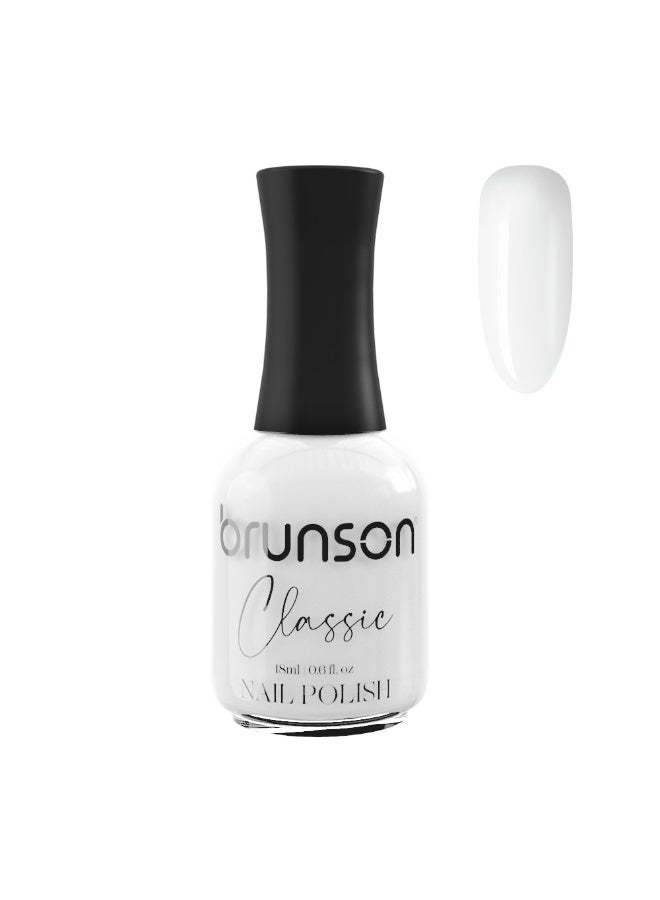 Brunson Classic Nail Polish 18ml Fast Dry Nail Lacquer Nail Harderner Normal Polish Glossy Gel Effect Quick Air Dry Long-Lasting Natural Nail Enamel Salon Quality Manicure Pedicure Regular Polish - Image 1